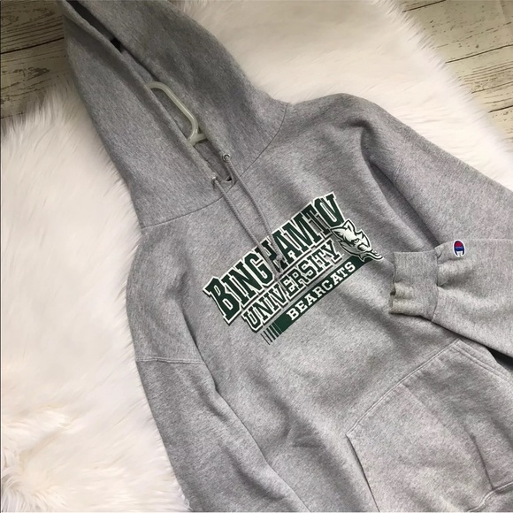 Dated Champion Binghamton Bearcats Hoodie Grey - Picture 2 of 8